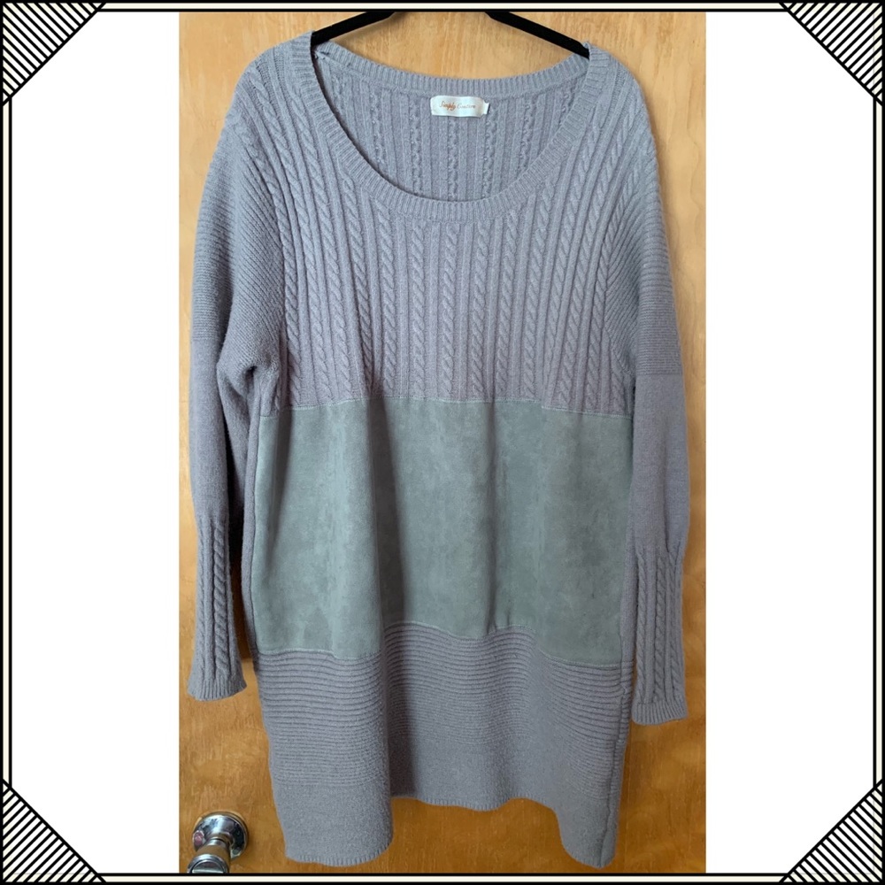 Simply Couture Grey Sweater Dress 2XL